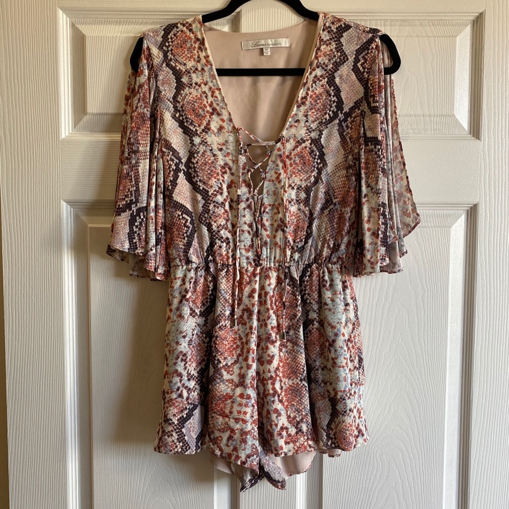 Lovers + Friends Python Print Romper Size: Xs - image 4